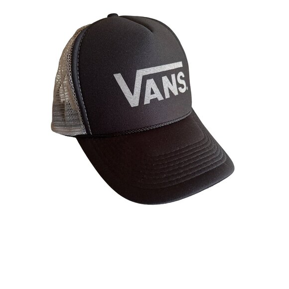 Vans Black Foam Trucker Hat Meshback Snapback Adjustable - Picture 1 of 7